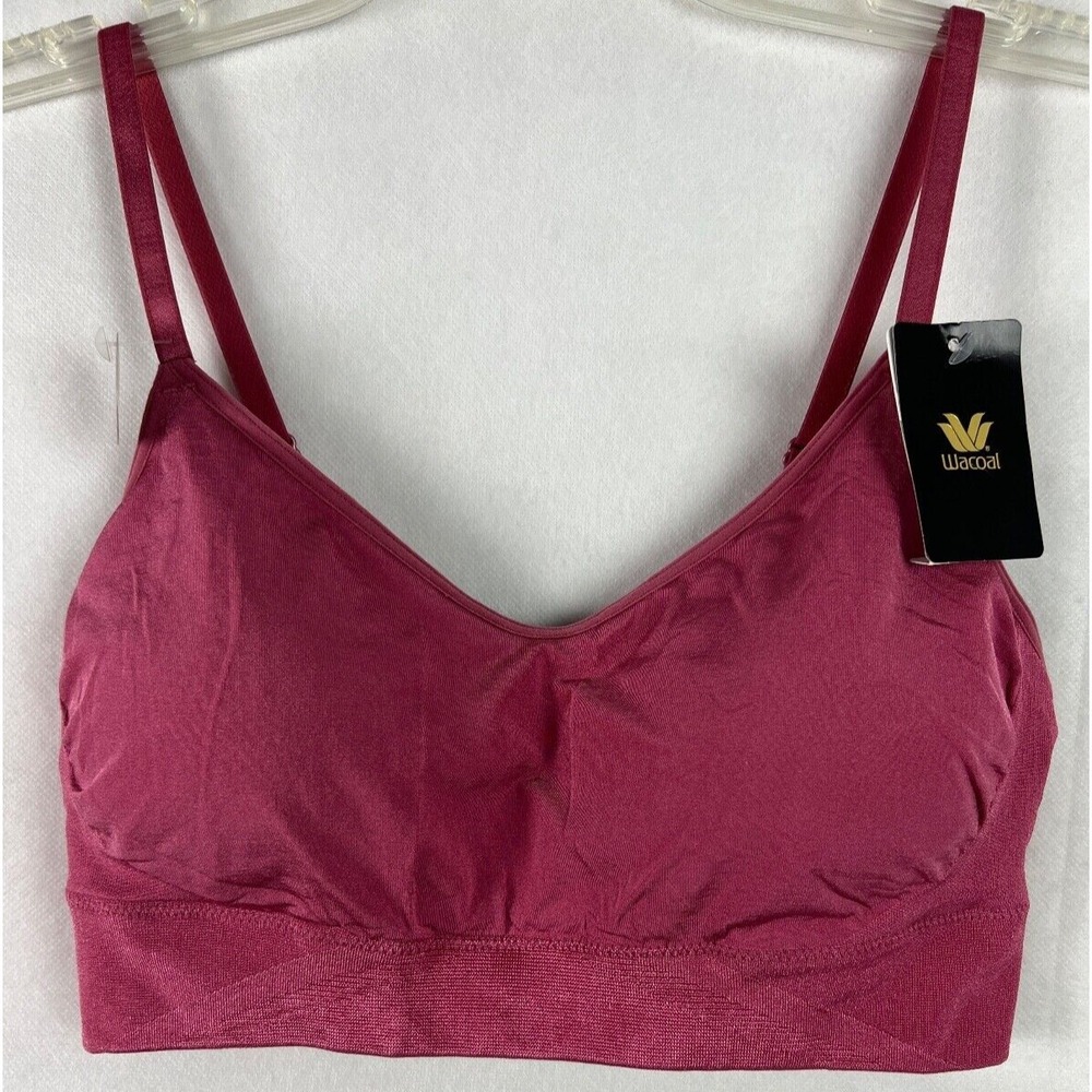Wacoal Womens Bra Bralette Size Small Seamless B Smooth Red Removable Pads A64